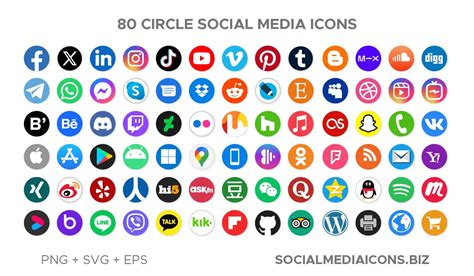 Circle Social Media Icons Socialmediaicons