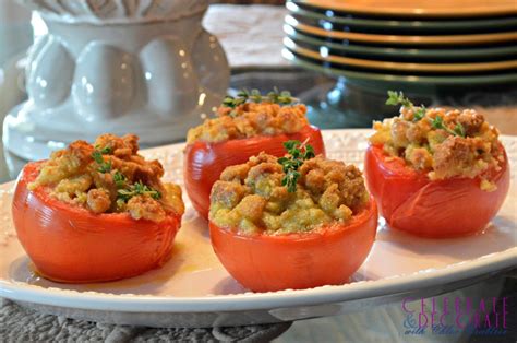 Easy Stuffed Baked Tomato Side Dish Celebrate And Decorate