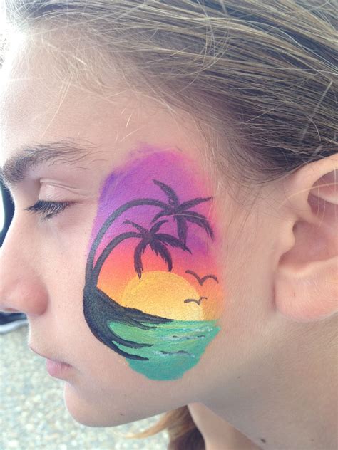 Island Sunset By Fantasy Faces Easy Face Painting Designs Face
