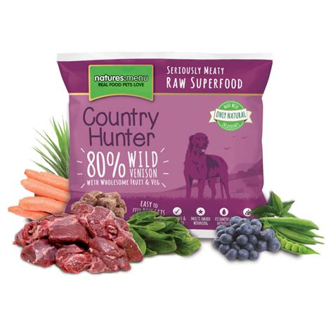Primal pet foods canine complete venison formula provides complete and balanced nutrition for all life stages including growth of large size dogs (70 lbs or more as an adult) and is comparable in nutritional adequacy to a product which has been substantiated using aafco feeding tests. Country Hunter Venison | Grain Free Frozen Dog Food ...