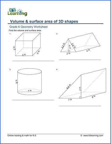 People use math when buying things, making li. Grade 6 Geometry Worksheets - free & printable | K5 Learning
