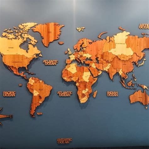 Mapa De Parede 3d Em Madeira 160 X 100 M No Elo7 Allis Corte E
