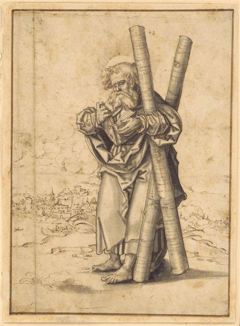 Saint Andrew By Master Hb About 1530 Public Domain Catholic Drawing