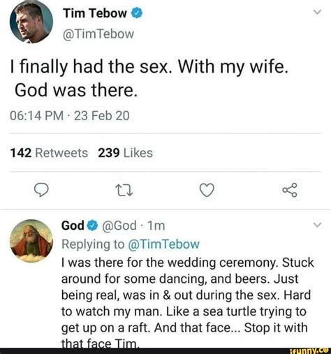 Tim Tebow I Finally Had The Sex With My Wife God Was There Pm 23 Feb 20 Td Qy God God