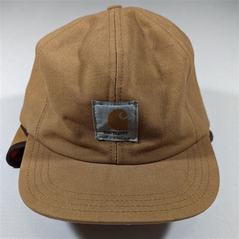 Vintage Carhartt Hat Lining Ear Flaps Fitted Red Depop
