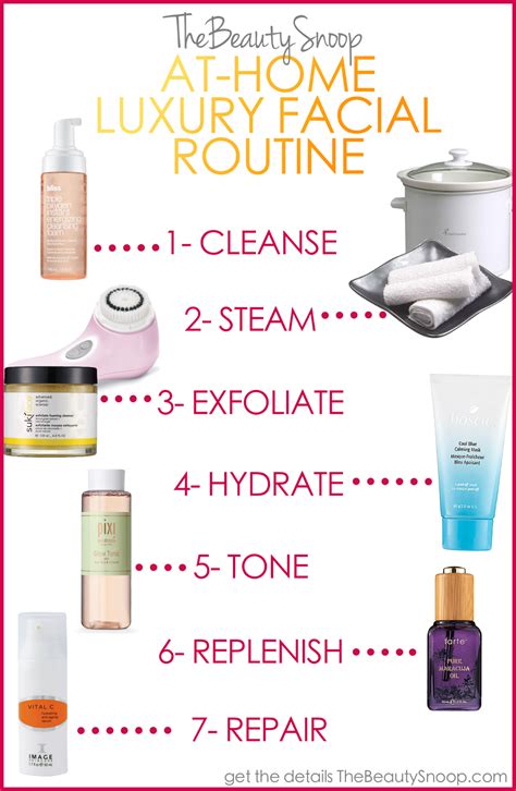 The Best At Home Facial Products And Routine Best At Home Facial Facial Routines Diy Facial