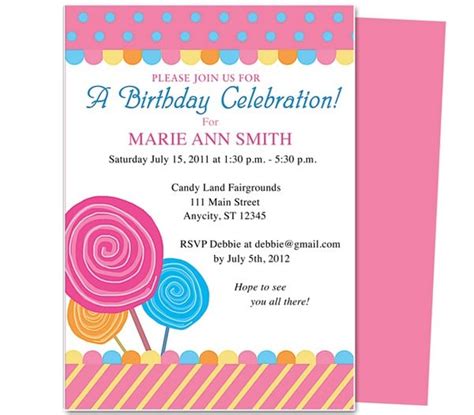 A birthday party program template. Birthday Invitations | Free 30 Birthday Party Invitations ...