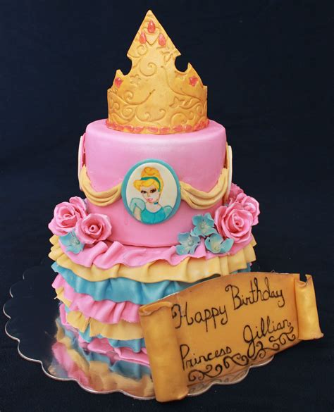 Birthday Cake Photos Disney Princess Themed Cake My First Time Doing The Ruffles Could Have