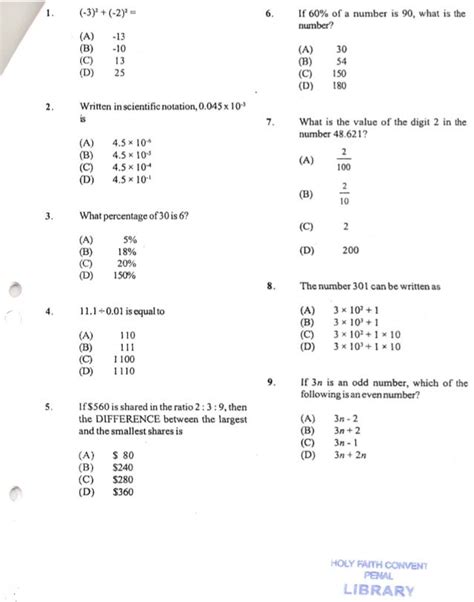Cxc Maths 2009 P1