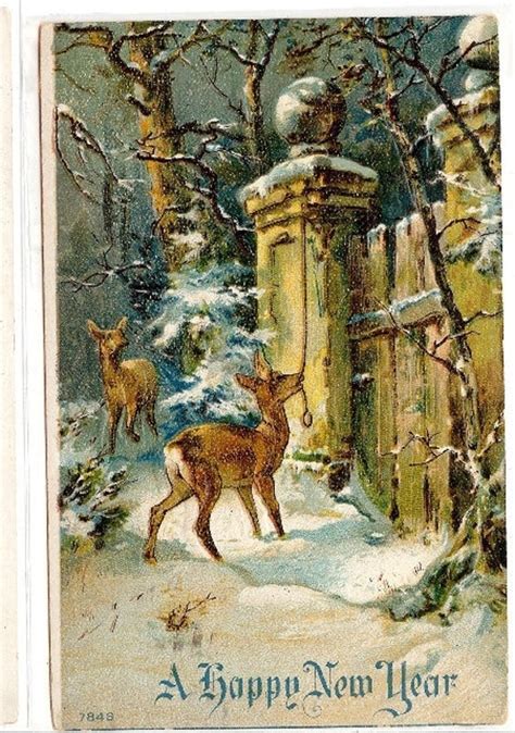 Vintage Reindeer Christmas Postcard Christmas By Theidconnection
