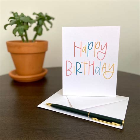 Happy Birthday Card Birthday Card Set Colorful Birthday Etsy
