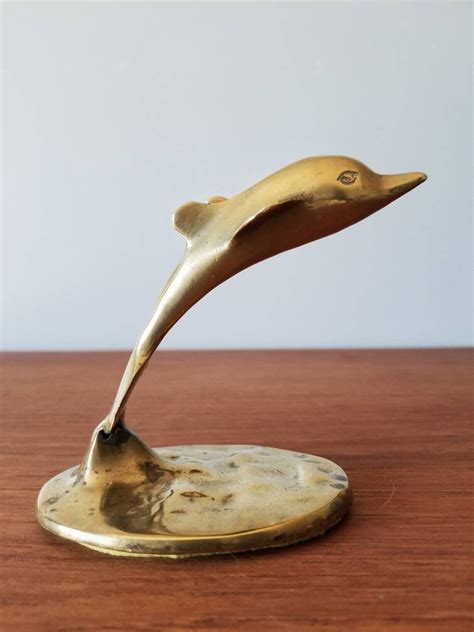 Brass Dolphin Figurine Solid Brass Dolphin Pair