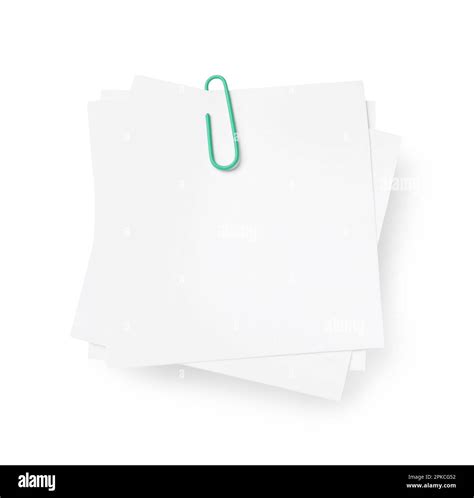 Sticky Notes With Paper Clip On White Background Stock Photo Alamy