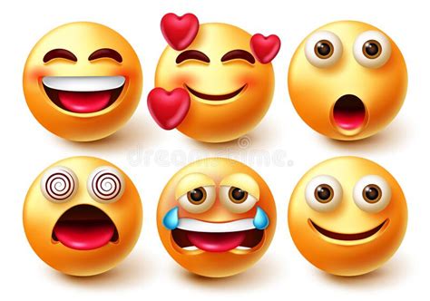 Smileys Emoji Vector Juego De Caracteres Emoticones De Smiley 3d Como