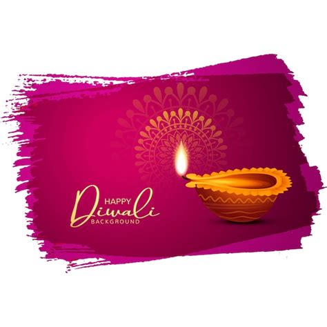 Free Vector Illustration Of Burning Diya On Happy Diwali Celebration