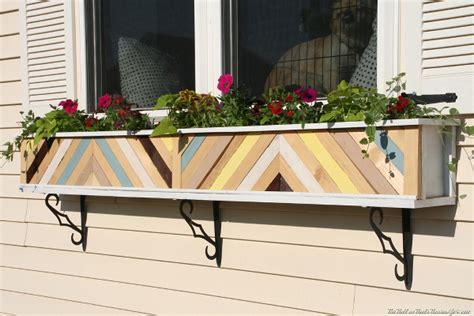 Place the flowers in foam and they will stay standing. Colorful Chevron Window Boxes