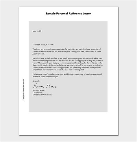Work Reference Letter 15 Free Samples Examples And Formats