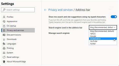 When you type any words or any query in microsoft edge address bar, default search engine bing is used to find information and websites matching to your search. How to Change the Default Search Engine for Microsoft Edge