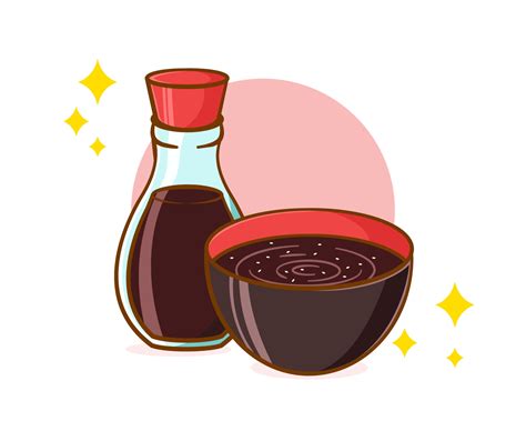 Linda Ilustración De Dibujos Animados De Salsa De Soja Japonesa