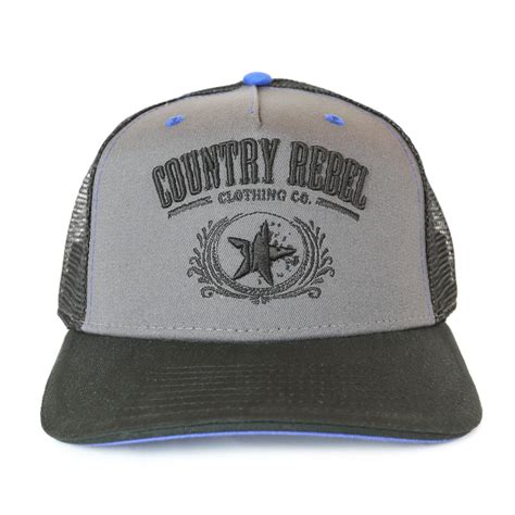 Country Rebel Snapback Greyblack Black Logo Country Rebel