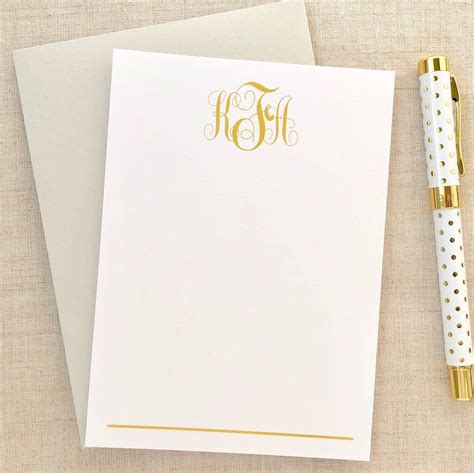A Traditional Script Monogram In Classic Gold Monogramstationery