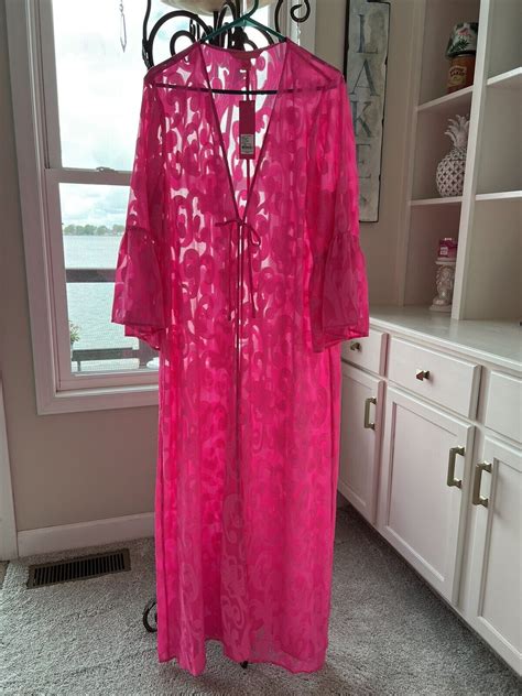 Lilly Pulitzer Motley Maxi Pink Coverup Size Xl Nwt 15800 Ebay