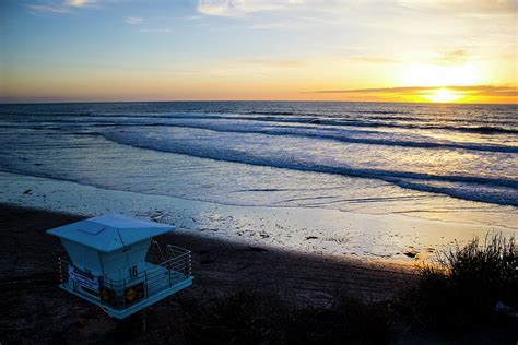 Lifeguard Tower At Beach With Sunset Photograph By Lawrence Matez