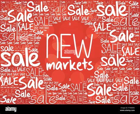 New Markets Word Cloud Background Business Concept Stock Vector Image