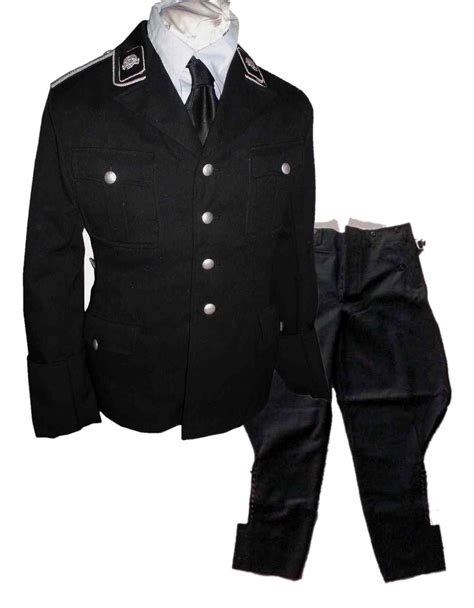 Ss Totenkopf Officers Uniform Tunic And Breeches In Black Wool