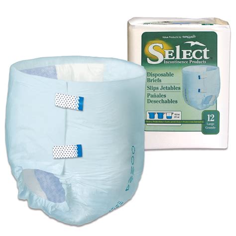 Select Heavy Absorbency Adult Diaper Brief L Full Fit 2634 12 Bag