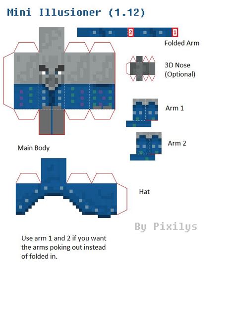 Papercraft Mini Illusioner 112 In 2021 Minecraft Crafts Paper