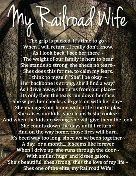 Railroad Wife Romantic Words For Her Railroad Wife Inspirational Quotes Encouragement