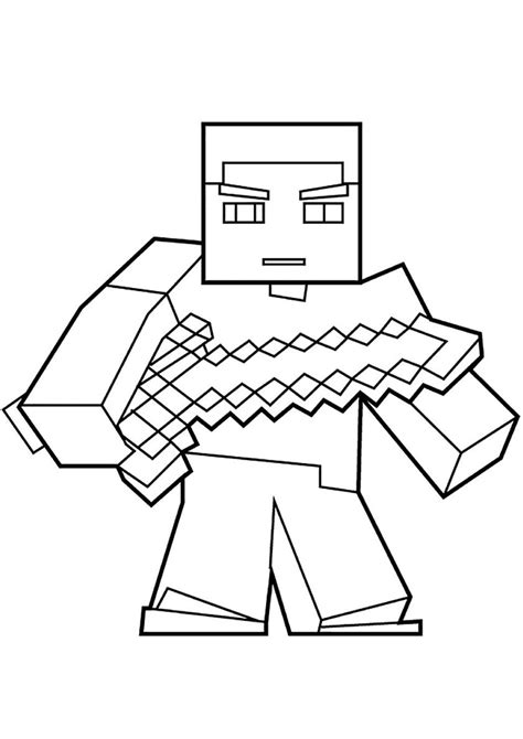 Minecraft Steve Coloring Picture Naacpcharlestonbranch