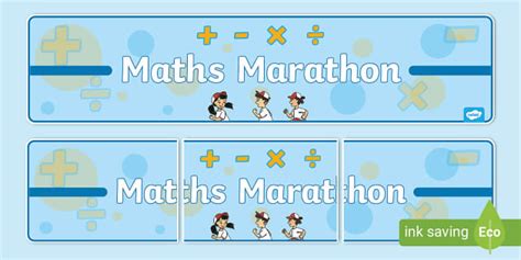 Maths Marathon Display Banner Hecho Por Educadores