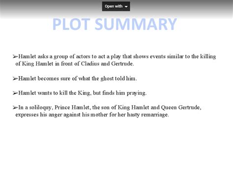 Plot Summary Of Hamlet