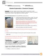 Chemical changes result in the formation of new substances. Chemical Changes Gizmo Answer Key + My PDF Collection 2021