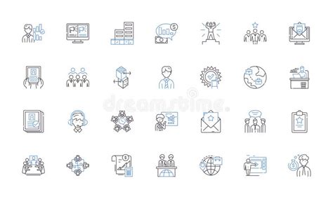 Career Development Line Icons Collection Ambition Aspiration Growth