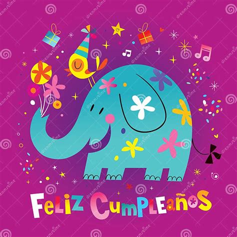 feliz cumpleanos happy birthday in spanish greeting card stock vector illustration of espana