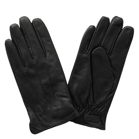 Glovely Mens Leather Touchscreen Gloves Black Small