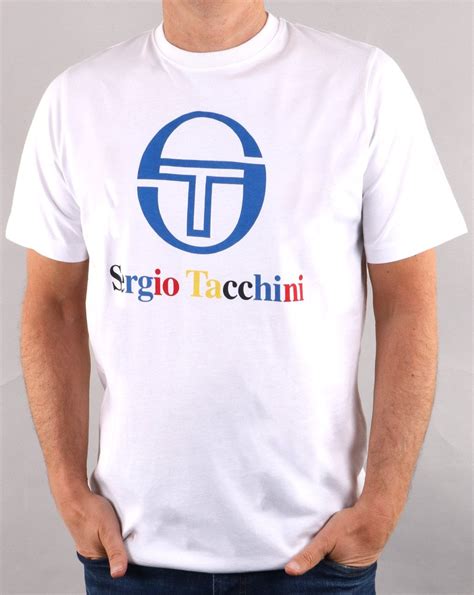 Sergio Tacchini Multi Logo T Shirt In White 80s Casual Classics