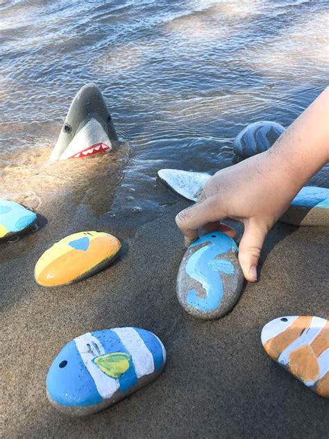 Stone Cold Shark Painted Rocks Video Tutorial Sustain