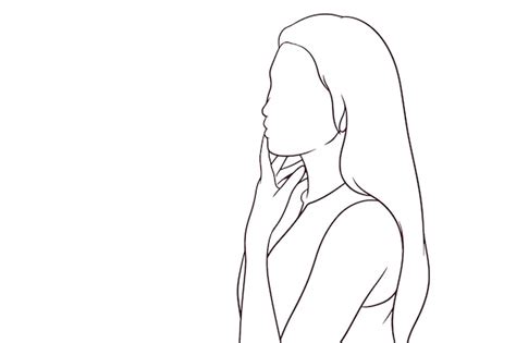 Premium Vector Beautiful Girl Touch Her Face With Her Hands Beauty