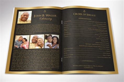 Black Dignity Funeral Program Word Publisher Template 4 Etsy