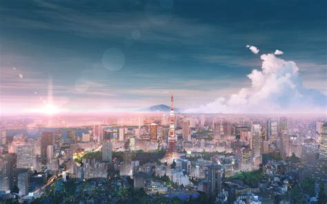 1680x1050 Tokyo Cityscape Anime 4k Wallpaper1680x1050 Resolution Hd 4k