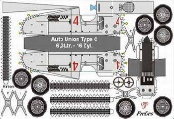 Полное понимание информации в тексте: Auto Racing Poster on Bastelbogen Auto Union Type C ...