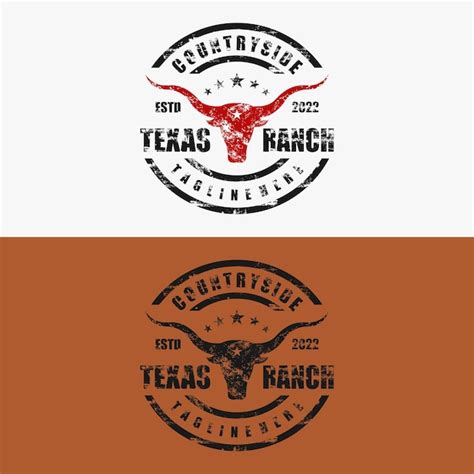 Emblema Vintage Texas Ranch Countryside Logo Vetor Premium