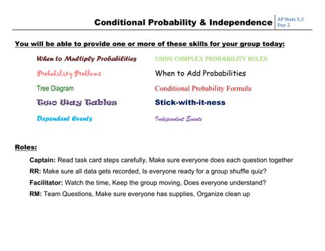 Conditional Probability And Independence
