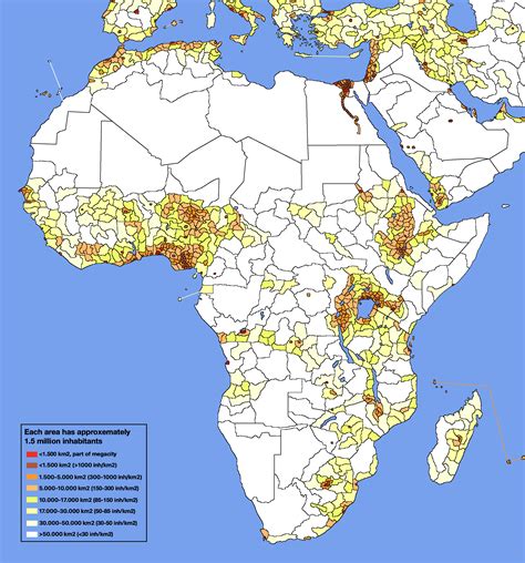 Africa Population Density Map United States Map States District