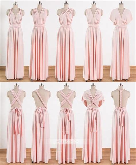 Blush Pink Maxi Infinity Dressesconvertible Bridesmaid Dresses