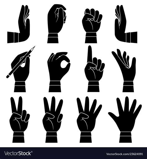 Hands Gesture Collection Male And Female Arms Palms And Fingers